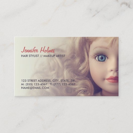 人形の美しいのヘアーサロンの名刺 名刺 (正面)