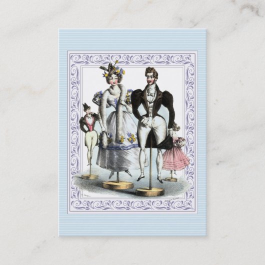 人形の面白いヴィンテージのフランス人のファッションの系列 名刺 (正面)