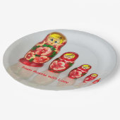 人形をロシアの積み重ねてカスタマイズ ペーパープレート (アングル)