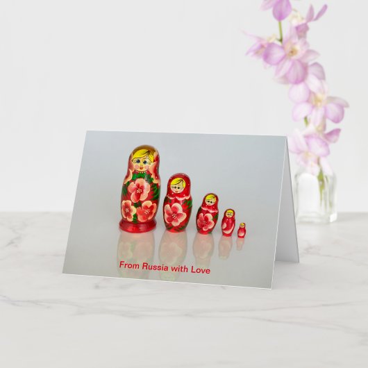人形をロシアの積み重ねてカスタマイズ 箔グリーティングカード (蘭)