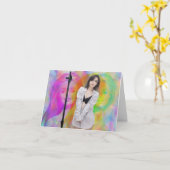 人形を愛する カード (黄色い花)