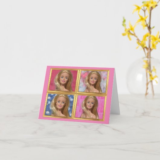 人形を愛する カード (黄色い花)