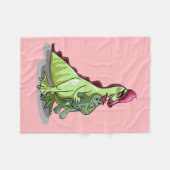 人形を持つ女性のハドロサウルス。 フリースブランケット (正面(横))