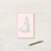 人形を持つ女性のハドロサウルス。 ポストイット (デスク上)