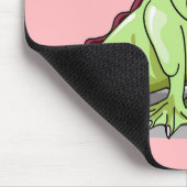 人形を持つ女性のハドロサウルス。 マウスパッド (コーナー)