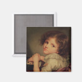 人形を持つ子供 マグネット (正面/裏面)