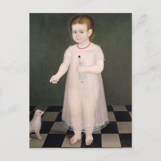 人形を持つ少女， 1838 ポストカード (正面)