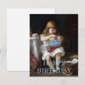 人形を持つ心配な小さな母親 (正面/裏面)