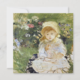 人形を持つ若い女の子(Berthe Morisot) カード