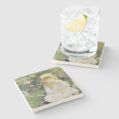 人形を持つ若い女の子(Berthe Morisot) ストーンコースター (横)