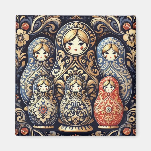 人形エレガントロシアの磁石 マグネット (正面)