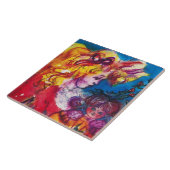 人形クリスマスかわいらし付き小さな女の子 タイル (側面)