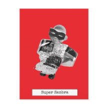 人形クール飛んでいるはがき