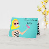 人形グリーティングカード カード (黄色い花)