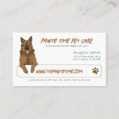 人形ドッグウォーカーペットサービスビジネスカード 名刺 (裏面)