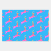 人形パーティーガーリーピンククリスマストナディアパターン ラッピングペーパーシート (正面3)