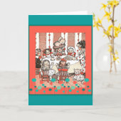 人形パーティー カード (黄色い花)