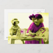 人形ビクトリアンはがき付き少女 ポストカード (正面/裏面)