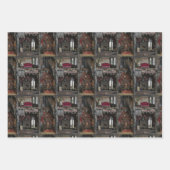 人形ビクトリアン入り幽霊のよく出るゴシック体のドールショーズ ラッピングペーパーシート (正面2)