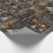 人形ビクトリアン入り幽霊のよく出るゴシック体のドールショーズ ラッピングペーパー (角)