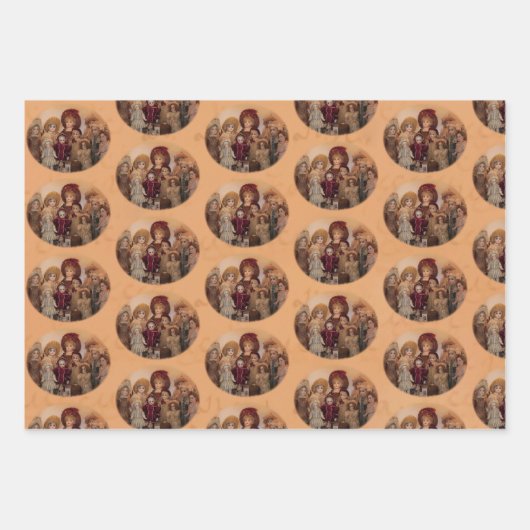 人形フランスのと友だち ラッピングペーパーシート (正面3)