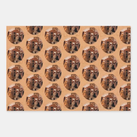 人形フランスのと友だち ラッピングペーパーシート (正面)