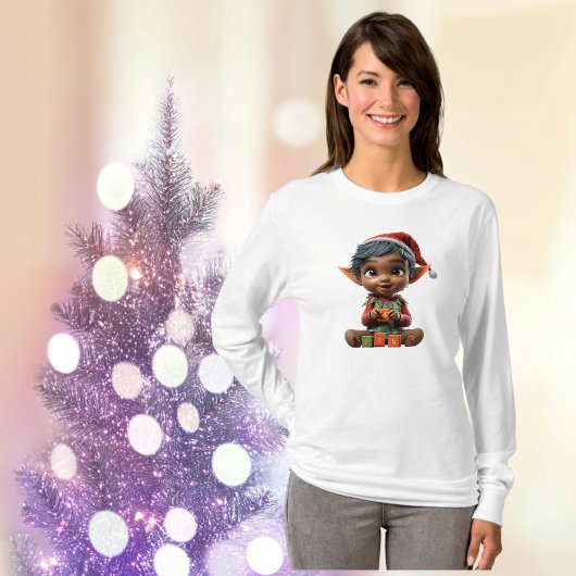 人形ベビークリスマス小妖精や小人女子ティー Tシャツ