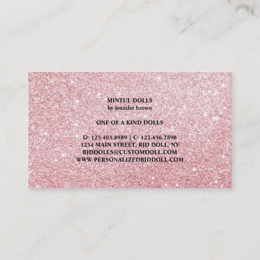 人形メーカーアーティストバラ金ゴールド 名刺 (裏面)