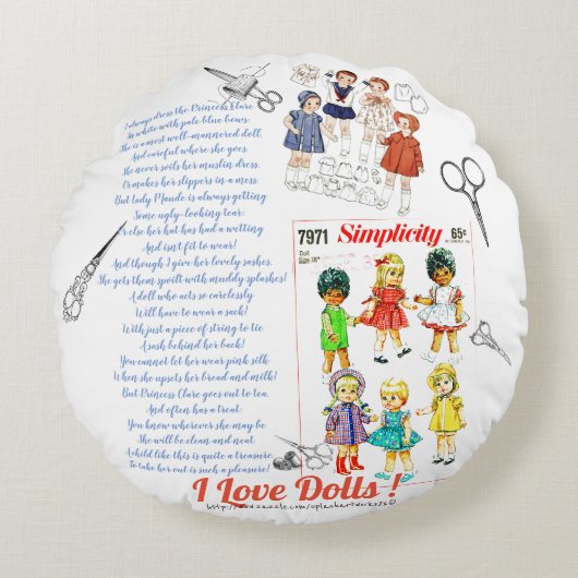 「人形メーカー」 ラウンドクッション (正面)