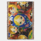 人形ロシアののネスト スローブランケット (正面縦)