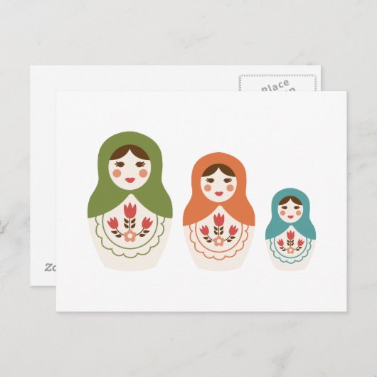 人形ロシアののネスト ポストカード (正面/裏面)