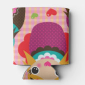 人形ロシアのイラストレーション背景 缶クーラー (裏面)