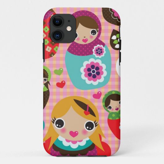 人形ロシアのイラストレーション背景 Case-Mate iPhoneケース (裏面)