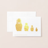 人形ロシアのマトリヨシュカありがとうござпасиり笑う 箔カード (裏面封筒付き)