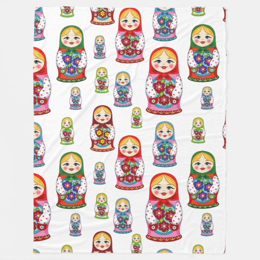 人形ロシアの毛布 フリースブランケット (正面)