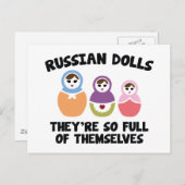 人形ロシアの。彼らは自分たちで満ちている。 ポストカード (正面/裏面)