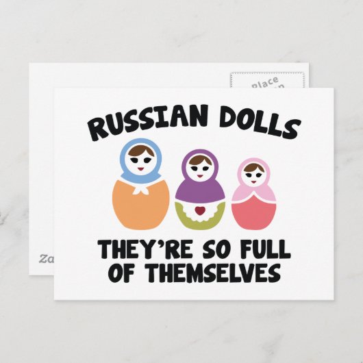 人形ロシアの。彼らは自分たちで満ちている。 ポストカード (正面/裏面)