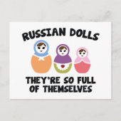 人形ロシアの。彼らは自分たちで満ちている。 ポストカード (正面)