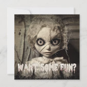 人形不気味幽霊のよく出る大人 招待状 (正面)