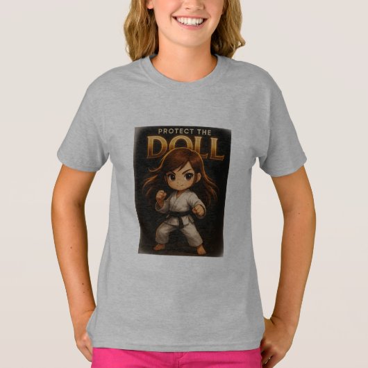 人形保護女の子のTシャツ – かわいい力 Tシャツ (正面)