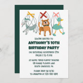 人形劇のお誕生日会 テーマの子供の誕生日 招待状 (正面/裏面)