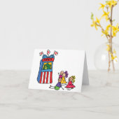 人形劇のメッセージカード カード (黄色い花)