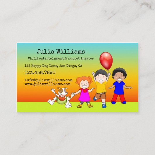 人形劇場児童エンターテイメント名刺 名刺 (裏面)