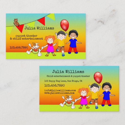 人形劇場児童エンターテイメント名刺 名刺 (正面/裏面)