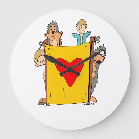 人形劇 ラージ壁時計 (正面)