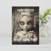 人形幽霊のよく出る不気味な大人ハローウィンパーティ 招待状 (スタンド正面)