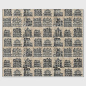 人形幽霊のよく出る家の青写真 ラッピングペーパー (フラット)