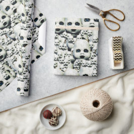 人形幽霊のよく出る頭アートラッピング紙 ラッピングペーパー