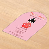 人形日本の誕生会 アクリル招待状 (レイダウン)