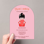 人形日本の誕生会 アクリル招待状 (インサイチュ (ポータブル))